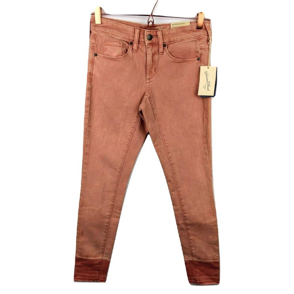 Sz 00/24  Reg Pink Mid Rise Frayed Jeans